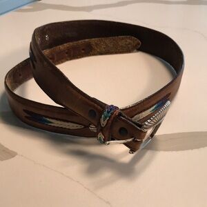 Tony Lama Brown Leather Southwestern Style Belt